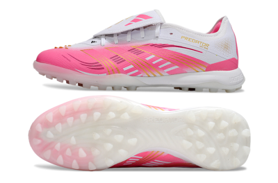Adidas Predator 25 Elite Foldover Tongue TF Football Shoes - Pink/White/Gold