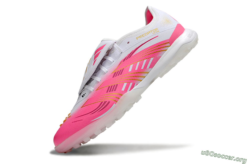 Adidas Predator 25 Elite Foldover Tongue TF Football Shoes - Pink/White/Gold 5