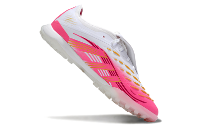 Adidas Predator 25 Elite Foldover Tongue TF Football Shoes - Pink/White/Gold