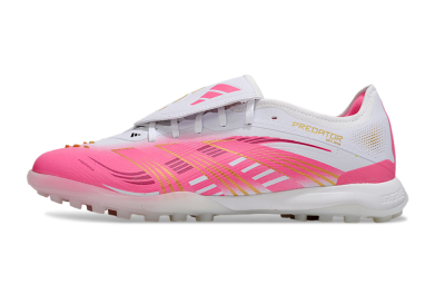 Adidas Predator 25 Elite Foldover Tongue TF Football Shoes - Pink/White/Gold