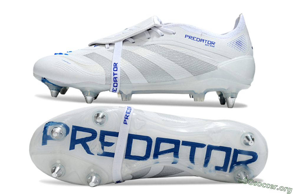 Adidas Predator 25 Elite Foldover Tongue SG Football Boots - Beige/White/Blue 1