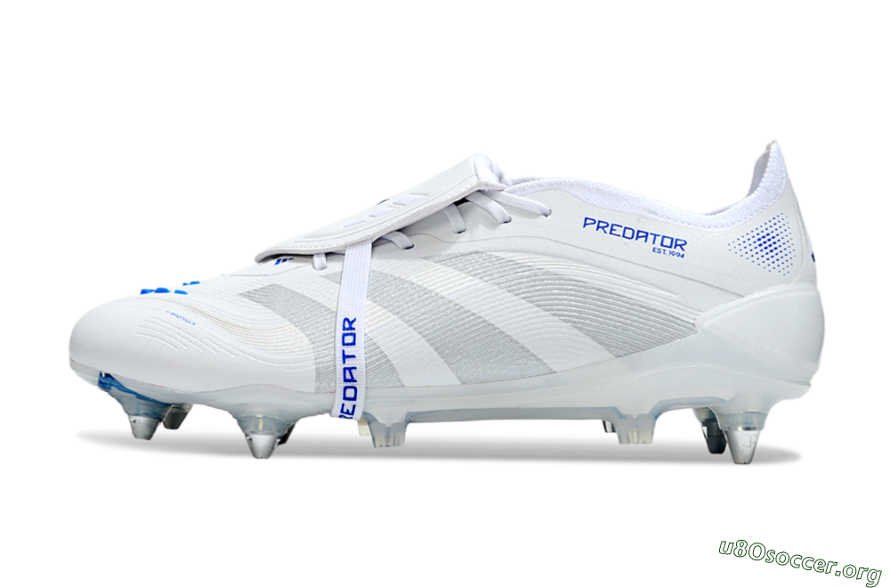 Adidas Predator 25 Elite Foldover Tongue SG Football Boots - Beige/White/Blue 3