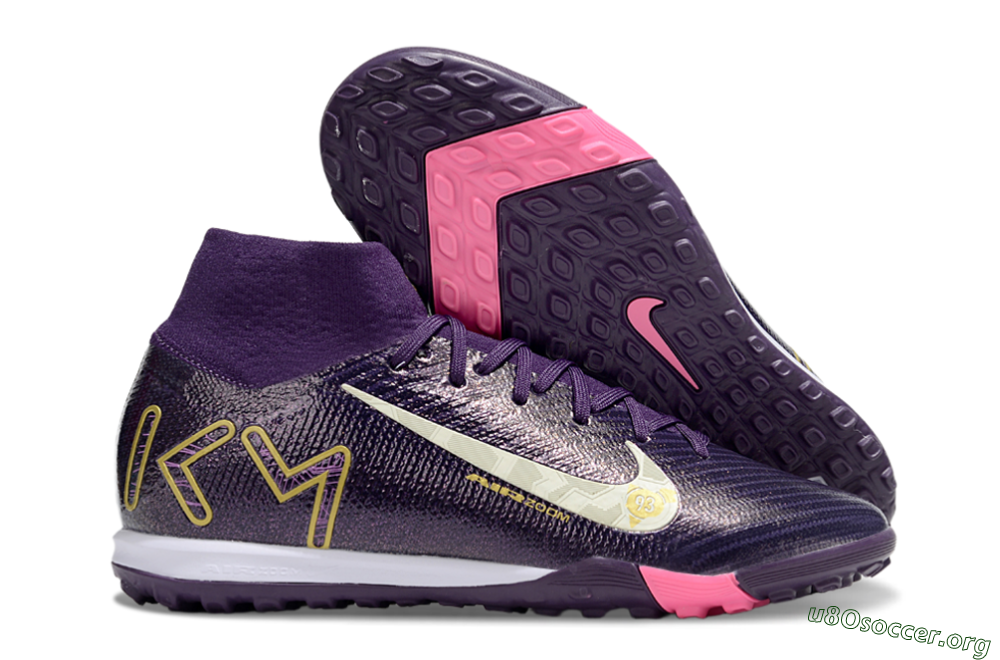 Nike Air Zoom Mercurial Superfly 10 Elite TF Football Shoes - Purple/White/Gold 2