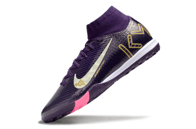 Nike Air Zoom Mercurial Superfly 10 Elite TF Football Shoes - Purple/White/Gold