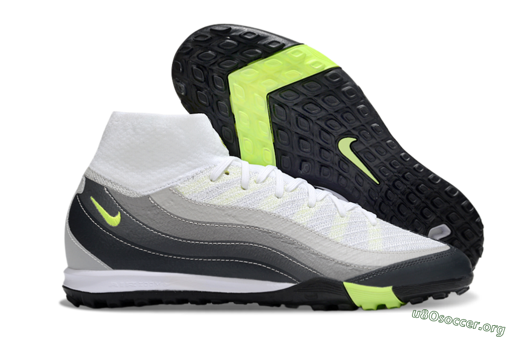 Nike Air Zoom Mercurial Superfly 10 Elite TF Football Shoes - White/Grey/Yellow 2