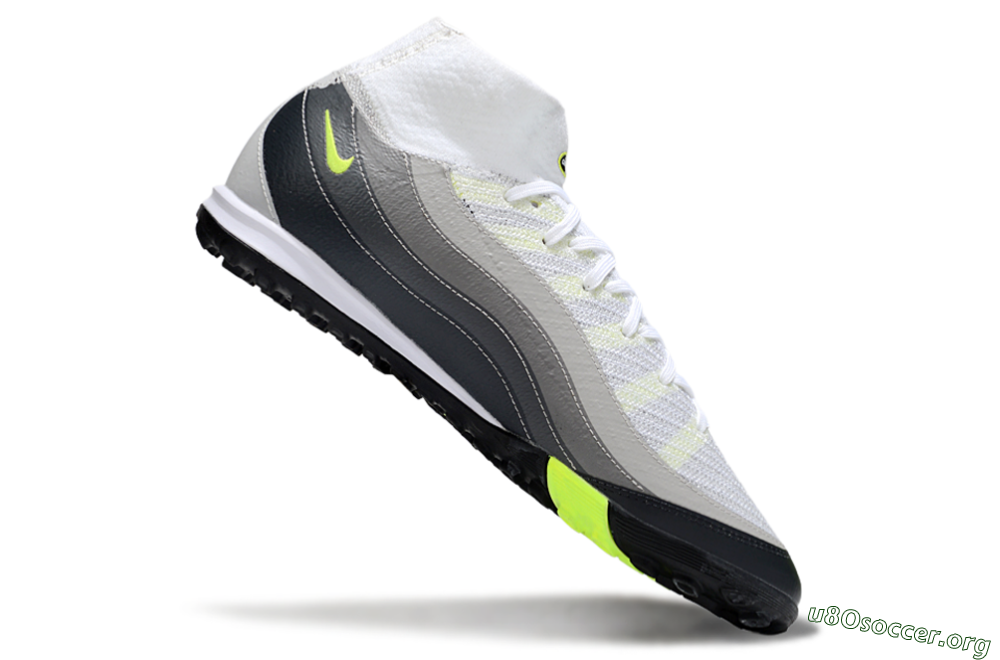 Nike Air Zoom Mercurial Superfly 10 Elite TF Football Shoes - White/Grey/Yellow 4