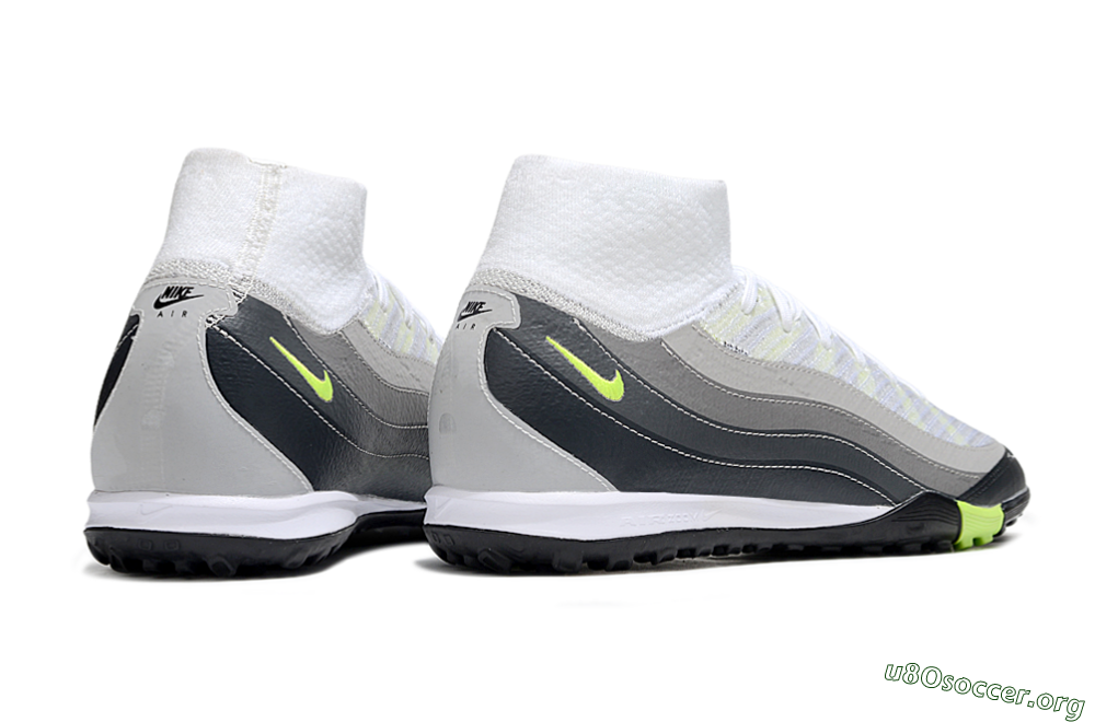 Nike Air Zoom Mercurial Superfly 10 Elite TF Football Shoes - White/Grey/Yellow 6