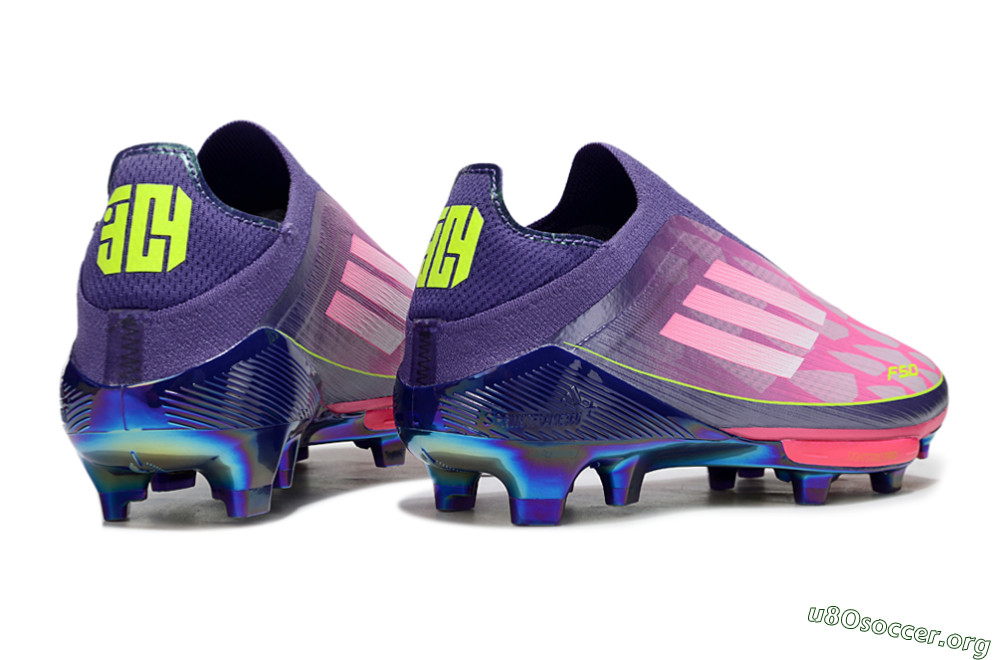 Adidas F50+ Elite Lightstrike Pro Laceless FG Football Boots - Pink/Purple/Yellow 6