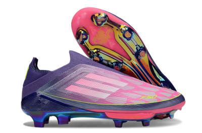 Adidas F50+ Elite Lightstrike Pro Laceless FG Football Boots - Pink/Purple/Yellow
