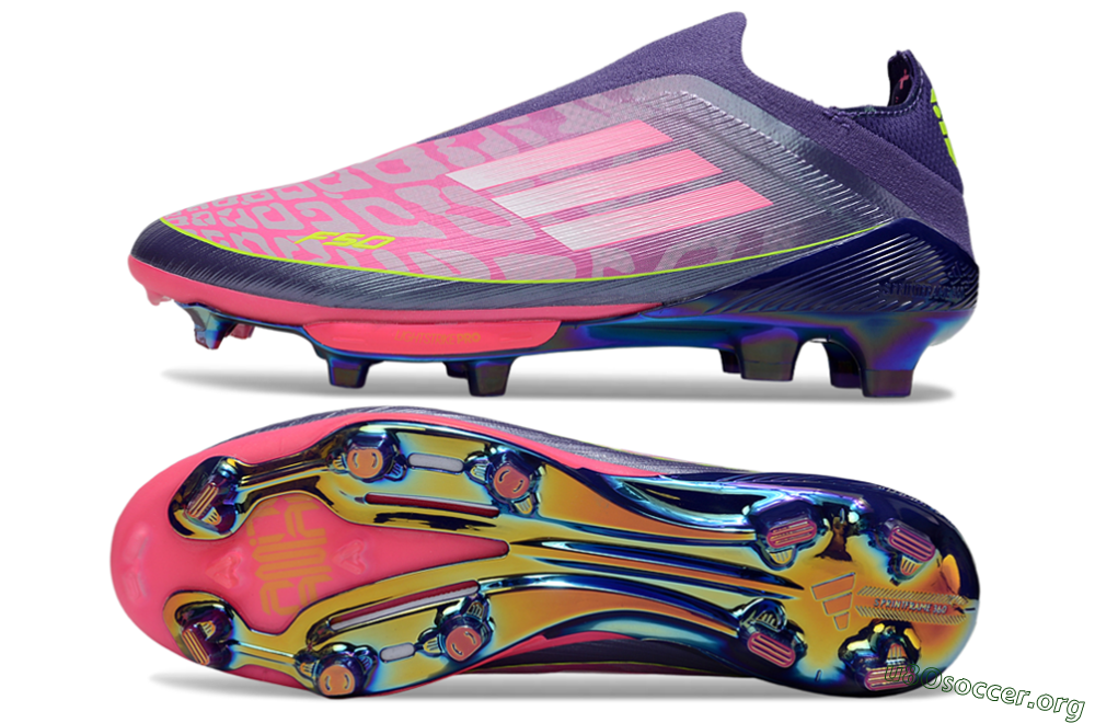 Adidas F50+ Elite Lightstrike Pro Laceless FG Football Boots - Pink/Purple/Yellow 1