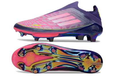 Adidas F50+ Elite Lightstrike Pro Laceless FG Football Boots - Pink/Purple/Yellow