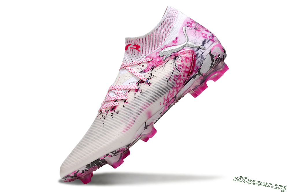 Puma Future 8 Ultimate FG Football Boots - White/Pink/Silver 6
