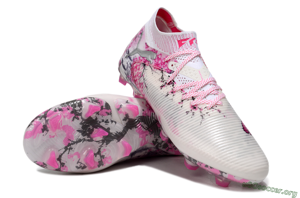 Puma Future 8 Ultimate FG Football Boots - White/Pink/Silver 4