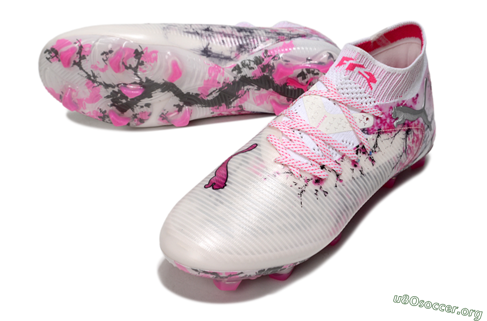 Puma Future 8 Ultimate FG Football Boots - White/Pink/Silver 0