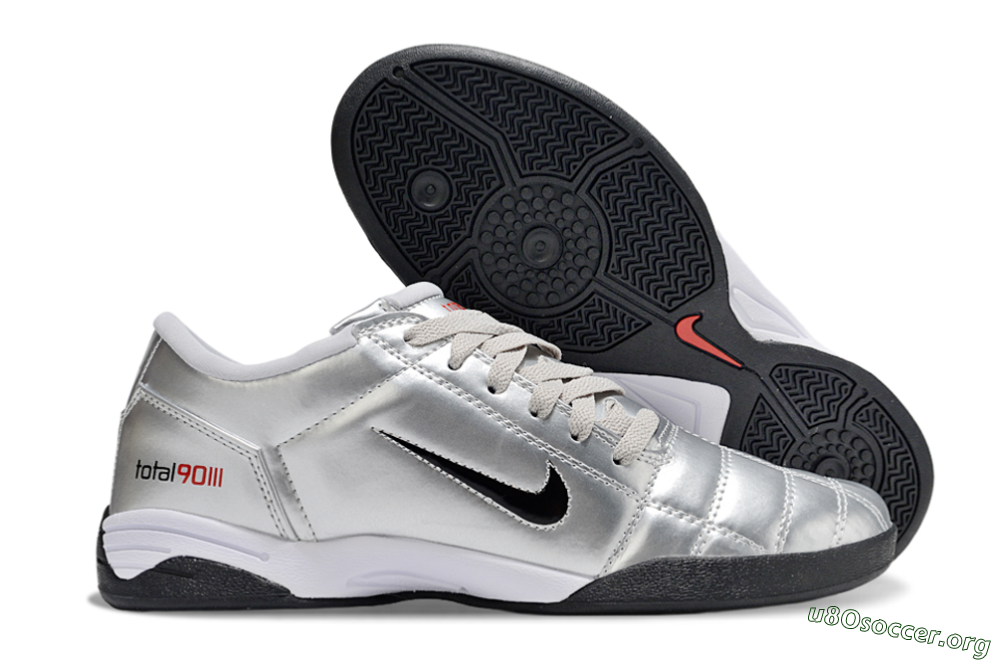 Nike Total 90 III IC Football Shoes - Silver/Black 2