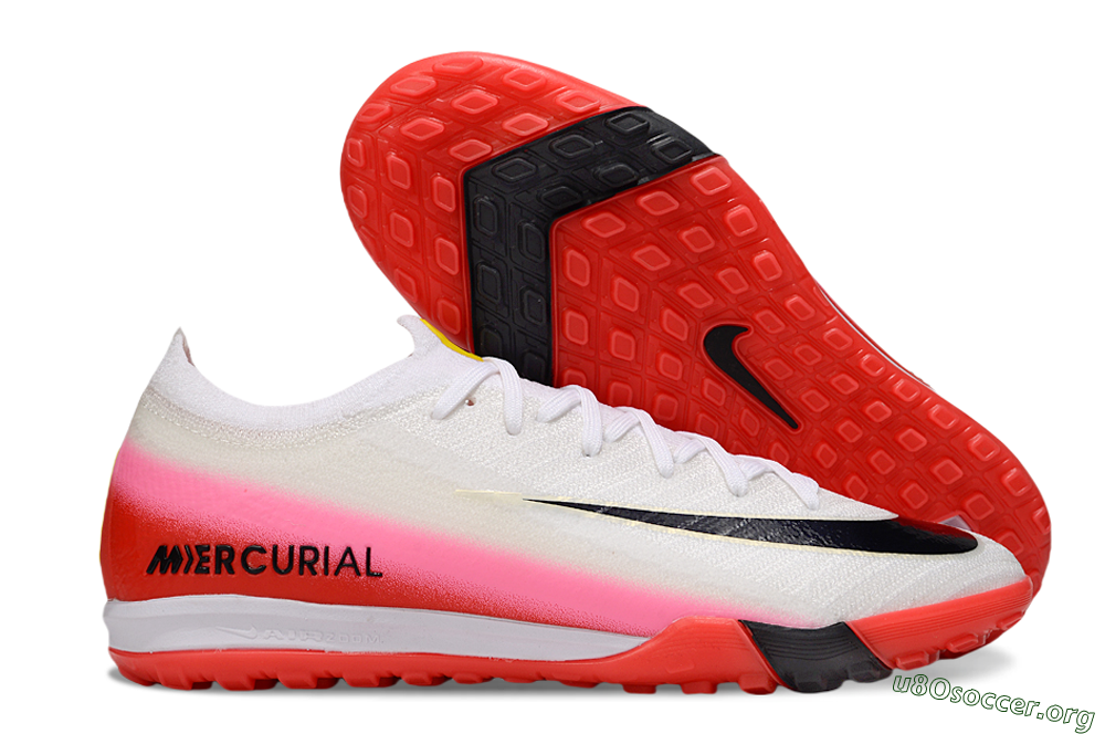 Nike Air Zoom Mercurial Vapor 16 Elite TF Football Shoes - White/Blue/Pink 2
