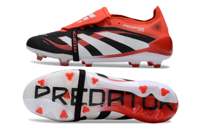 Adidas Predator 25 Elite Foldover Tongue FG Football Boots - Black/Red/White