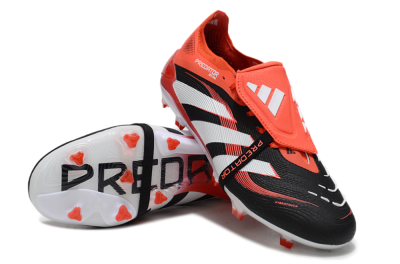 Adidas Predator 25 Elite Foldover Tongue FG Football Boots - Black/Red/White