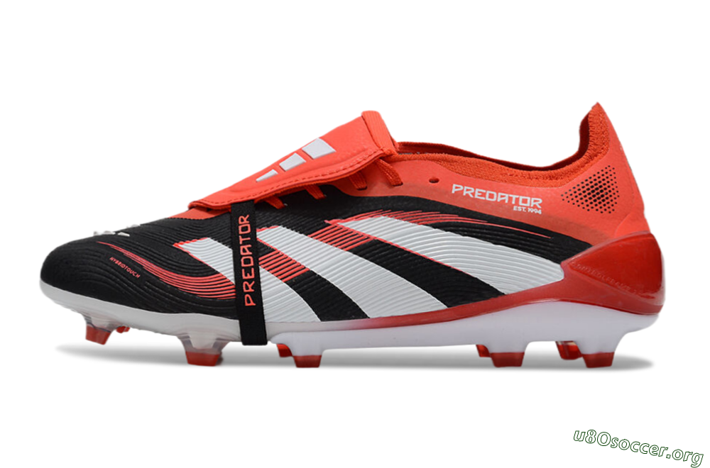 Adidas Predator 25 Elite Foldover Tongue FG Football Boots - Black/Red/White 3