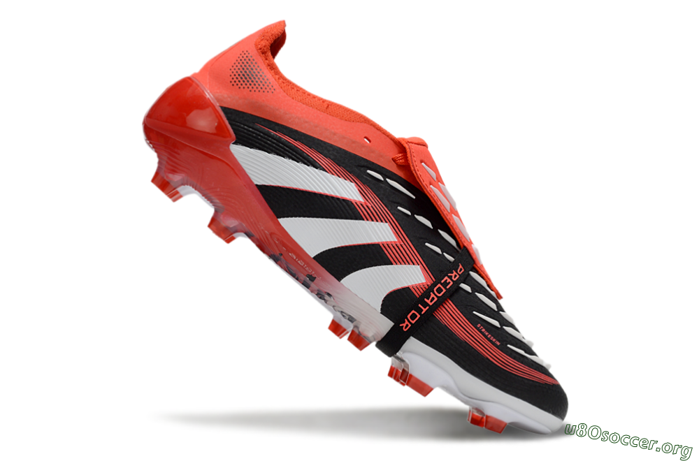 Adidas Predator 25 Elite Foldover Tongue FG Football Boots - Black/Red/White 4