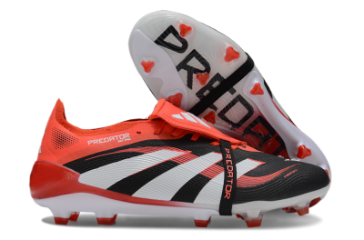 Adidas Predator 25 Elite Foldover Tongue FG Football Boots - Black/Red/White