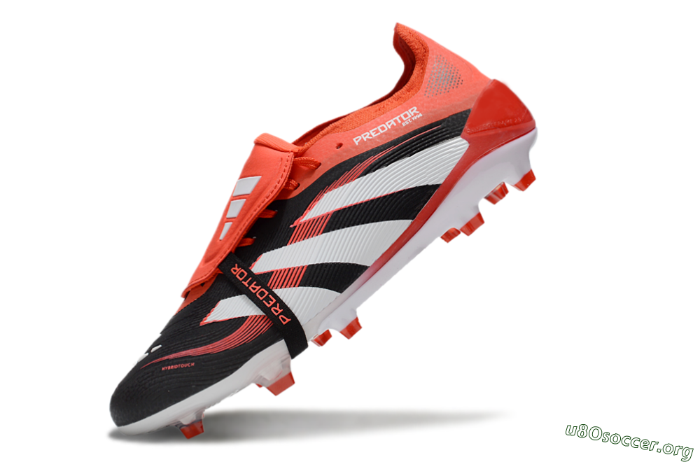 Adidas Predator 25 Elite Foldover Tongue FG Football Boots - Black/Red/White 5