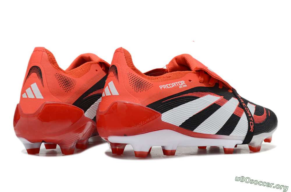 Adidas Predator 25 Elite Foldover Tongue FG Football Boots - Black/Red/White 6