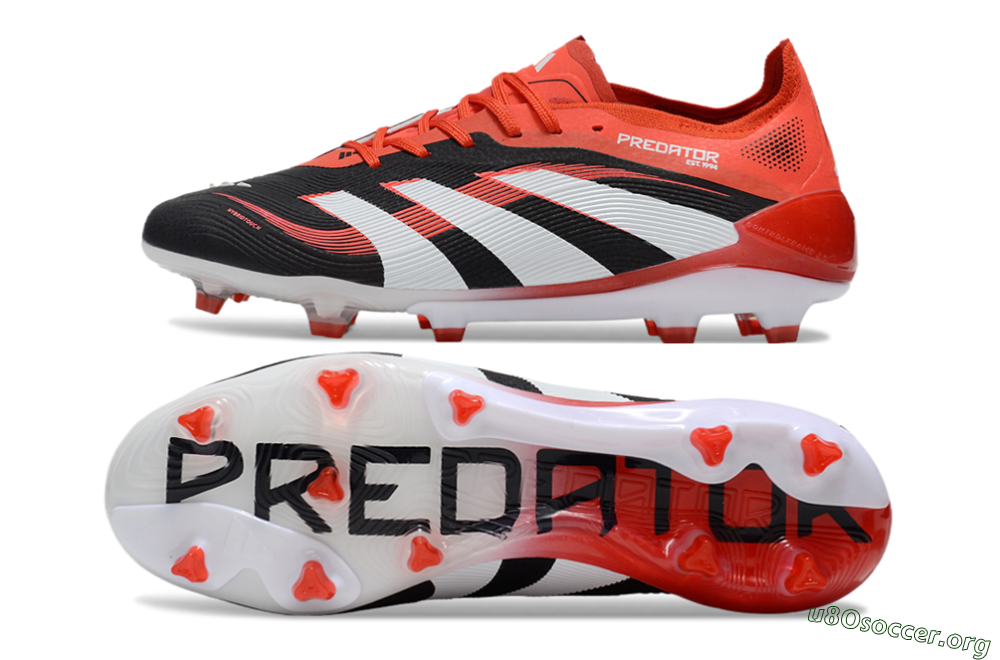 Adidas Predator 25 Elite FG Football Boots - Black/Red/White 1