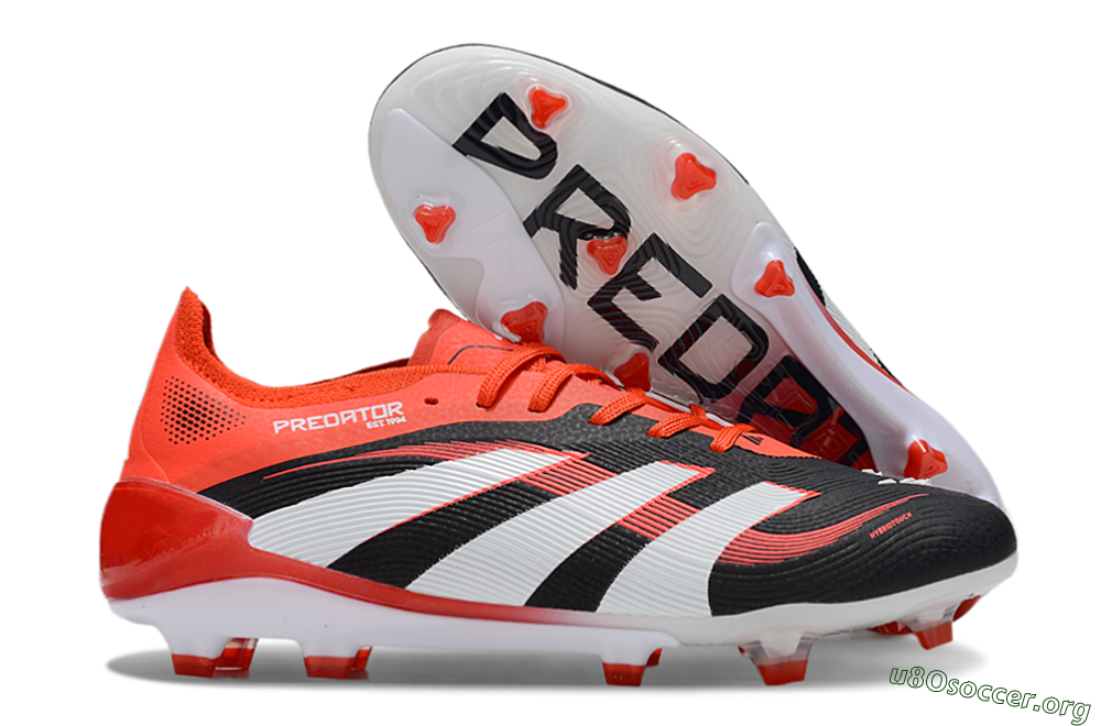 Adidas Predator 25 Elite FG Football Boots - Black/Red/White 2