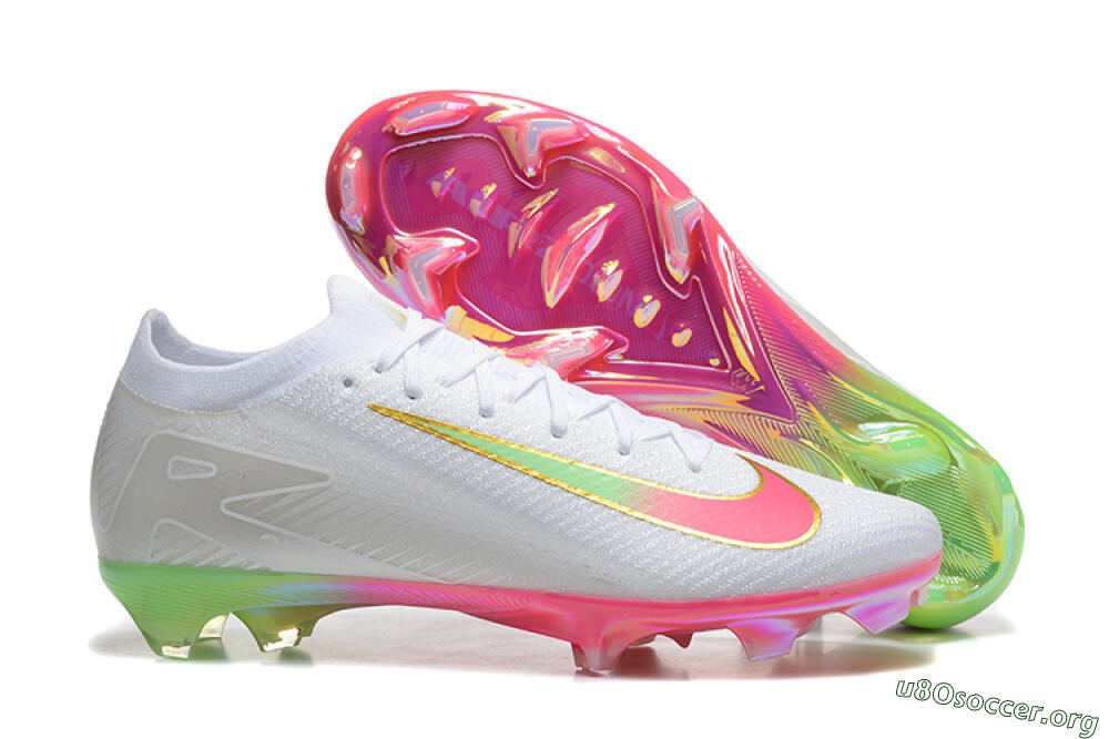 Nike Air Zoom Mercurial Vapor 16 Elite FG Football Boots - White/Pink/Yellow 2