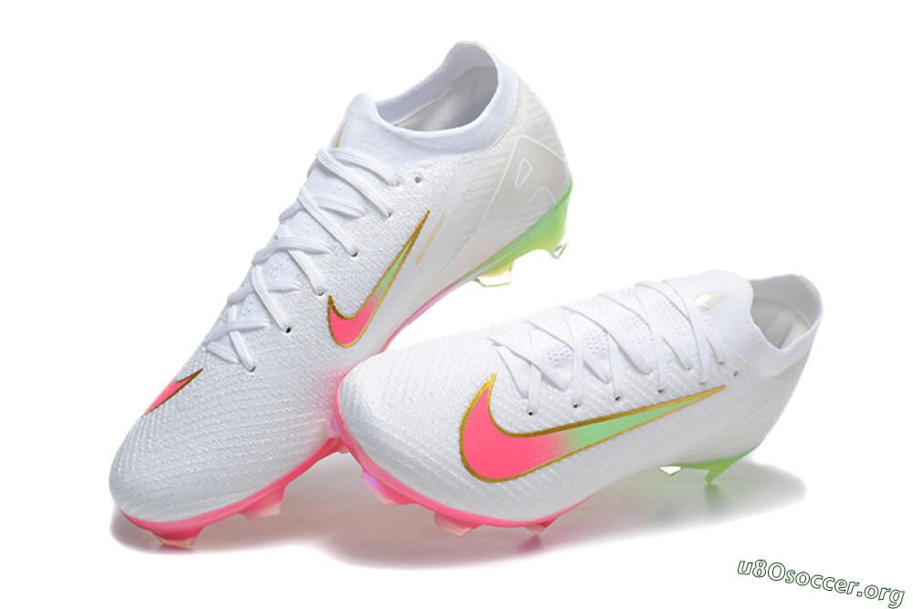 Nike Air Zoom Mercurial Vapor 16 Elite FG Football Boots - White/Pink/Yellow 6