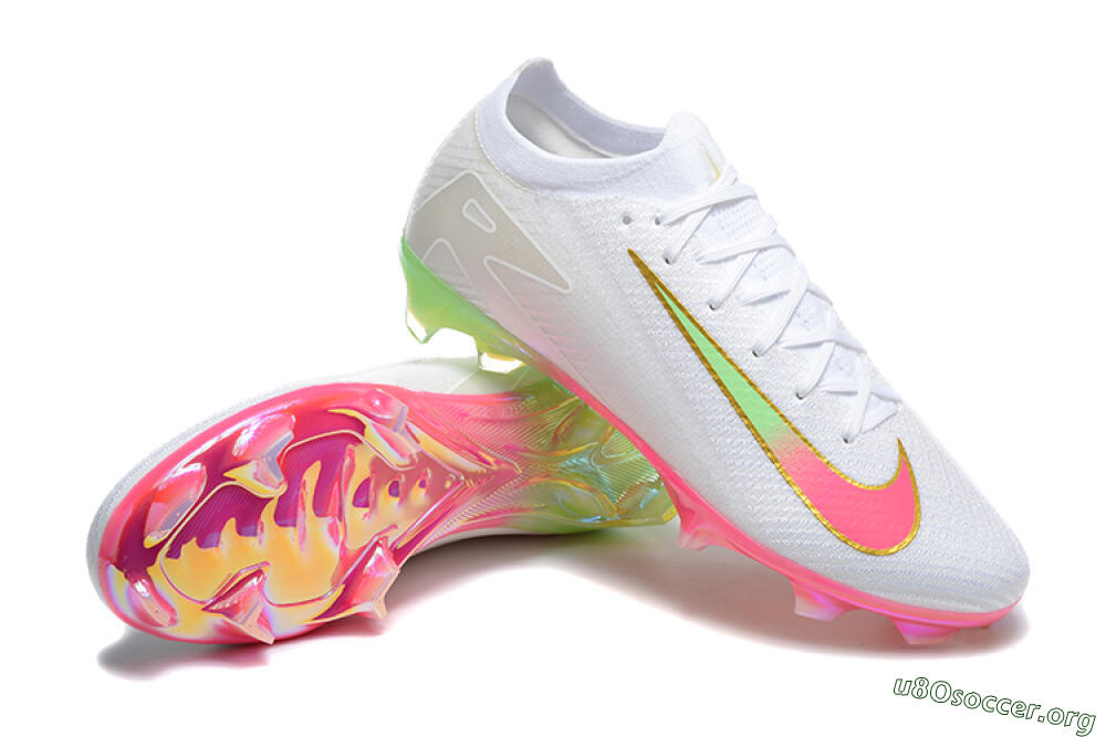 Nike Air Zoom Mercurial Vapor 16 Elite FG Football Boots - White/Pink/Yellow 4