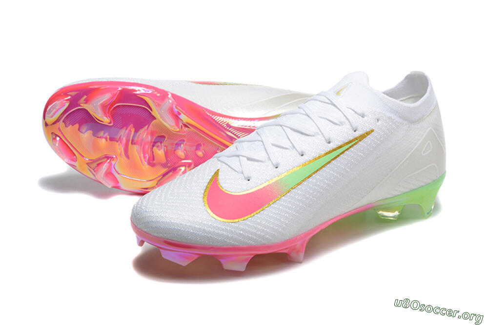 Nike Air Zoom Mercurial Vapor 16 Elite FG Football Boots - White/Pink/Yellow 0