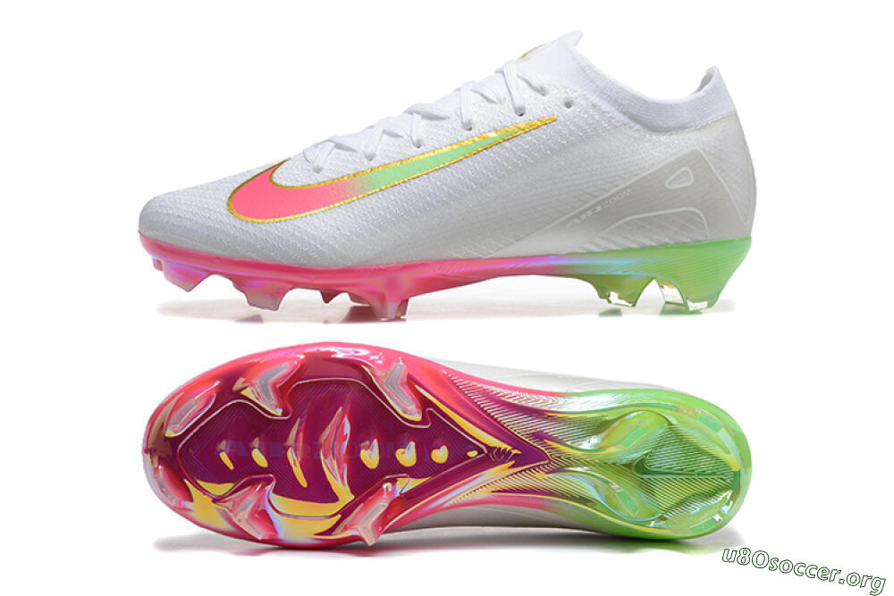 Nike Air Zoom Mercurial Vapor 16 Elite FG Football Boots - White/Pink/Yellow 1