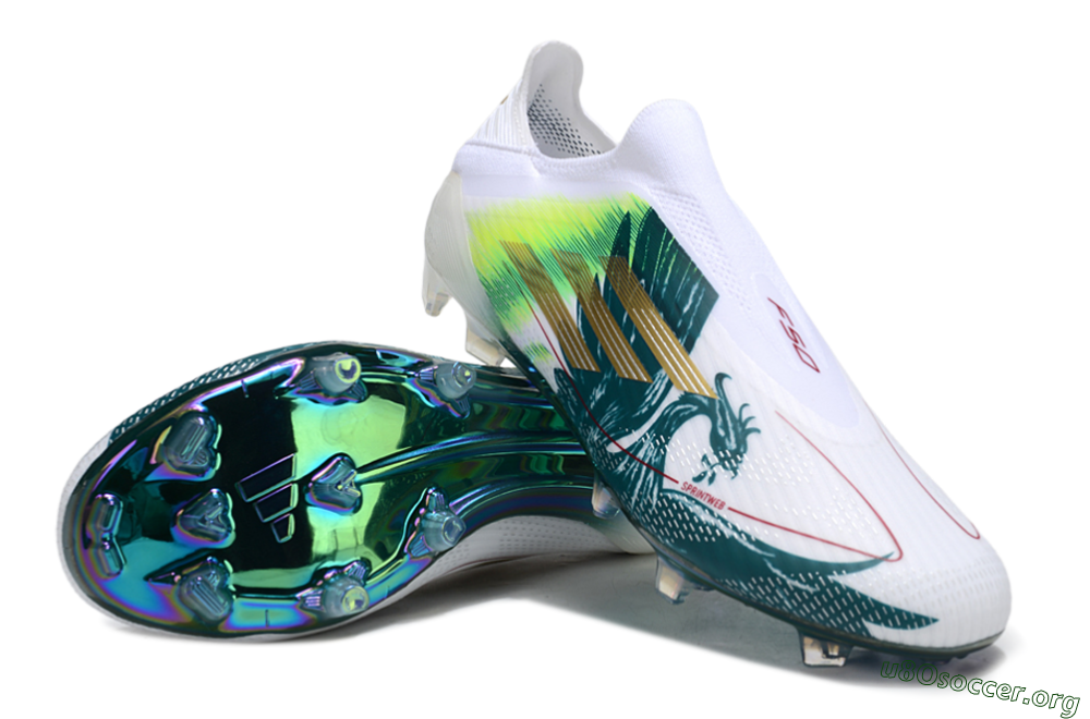 Adidas F50 Elite Laceless FG Football Boots - White/Green/Yellow 0