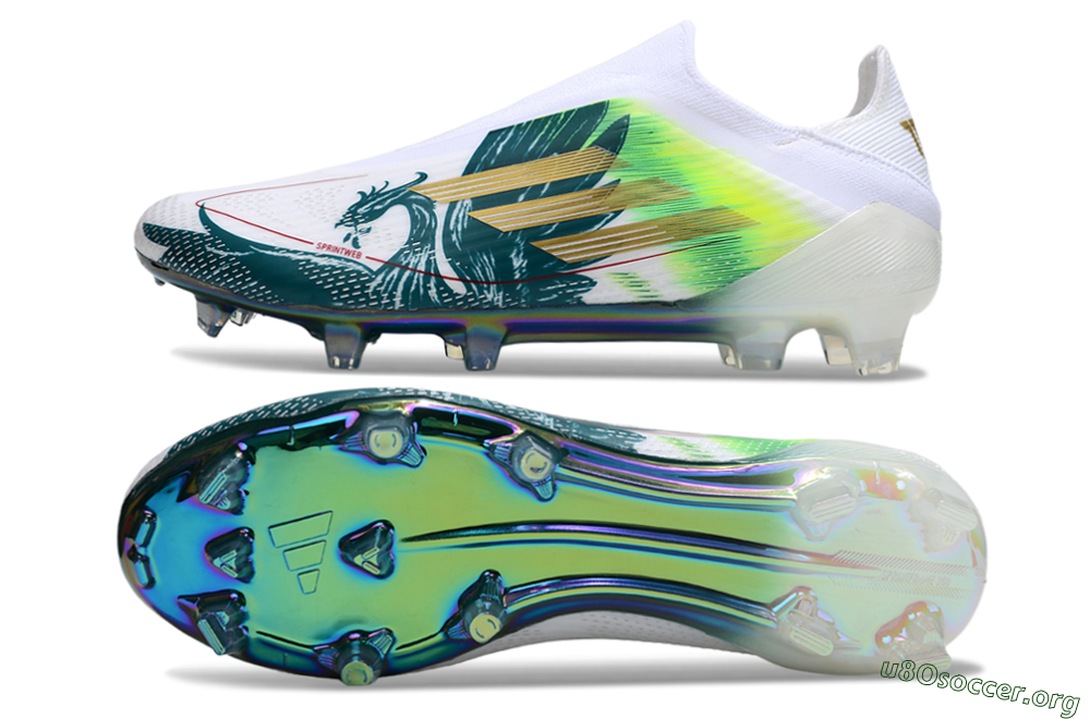 Adidas F50 Elite Laceless FG Football Boots - White/Green/Yellow 1