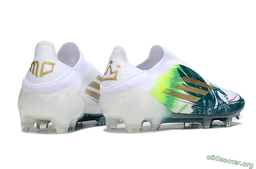 Adidas F50 Elite Laceless FG Football Boots - White/Green/Yellow 6