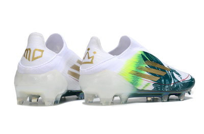 Adidas F50 Elite Laceless FG Football Boots - White/Green/Yellow