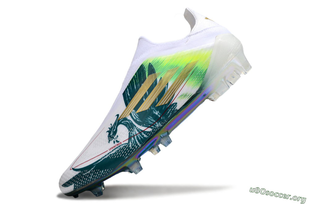 Adidas F50 Elite Laceless FG Football Boots - White/Green/Yellow 5