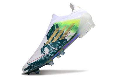 Adidas F50 Elite Laceless FG Football Boots - White/Green/Yellow