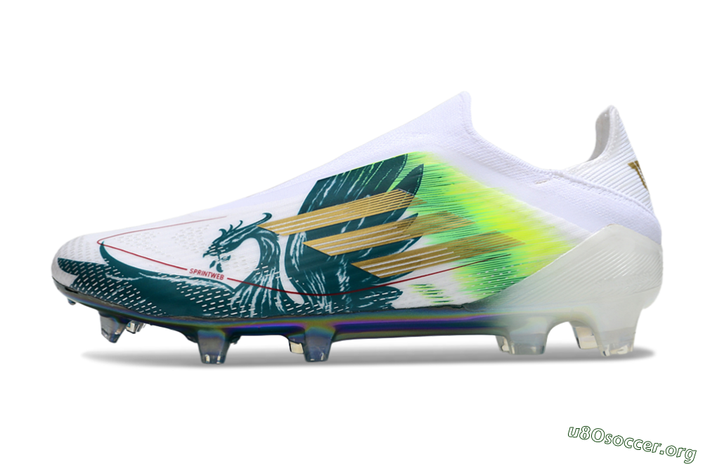 Adidas F50 Elite Laceless FG Football Boots - White/Green/Yellow 3