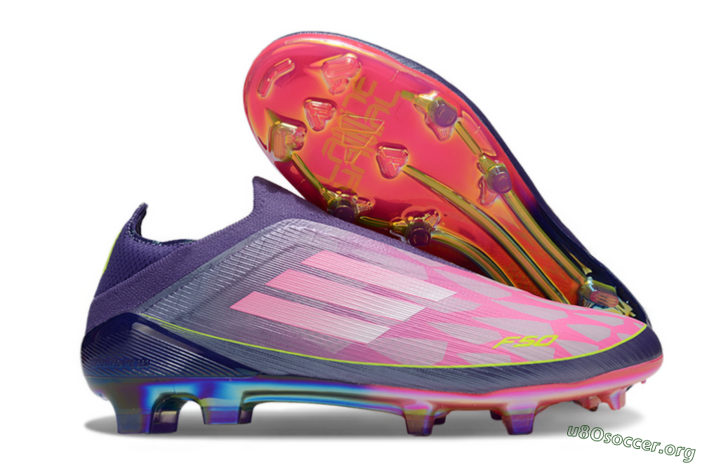 Adidas F50 Elite Laceless FG Football Boots - Pink/Purple/Yellow 2