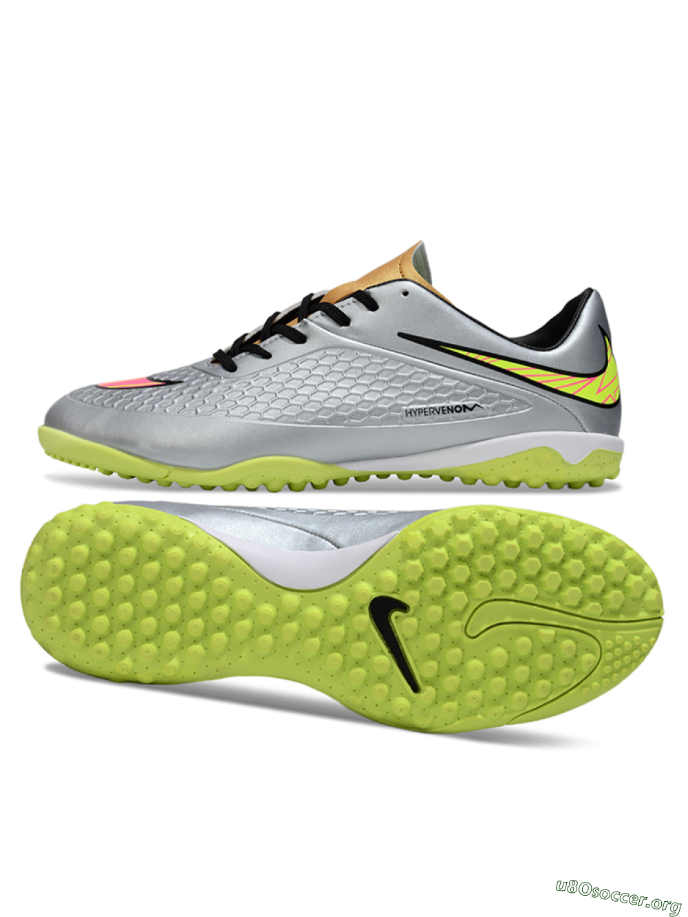 Nike Hypervenom Phantom RGN SE TF Football Shoes - Silver/Yellow/Pink 1