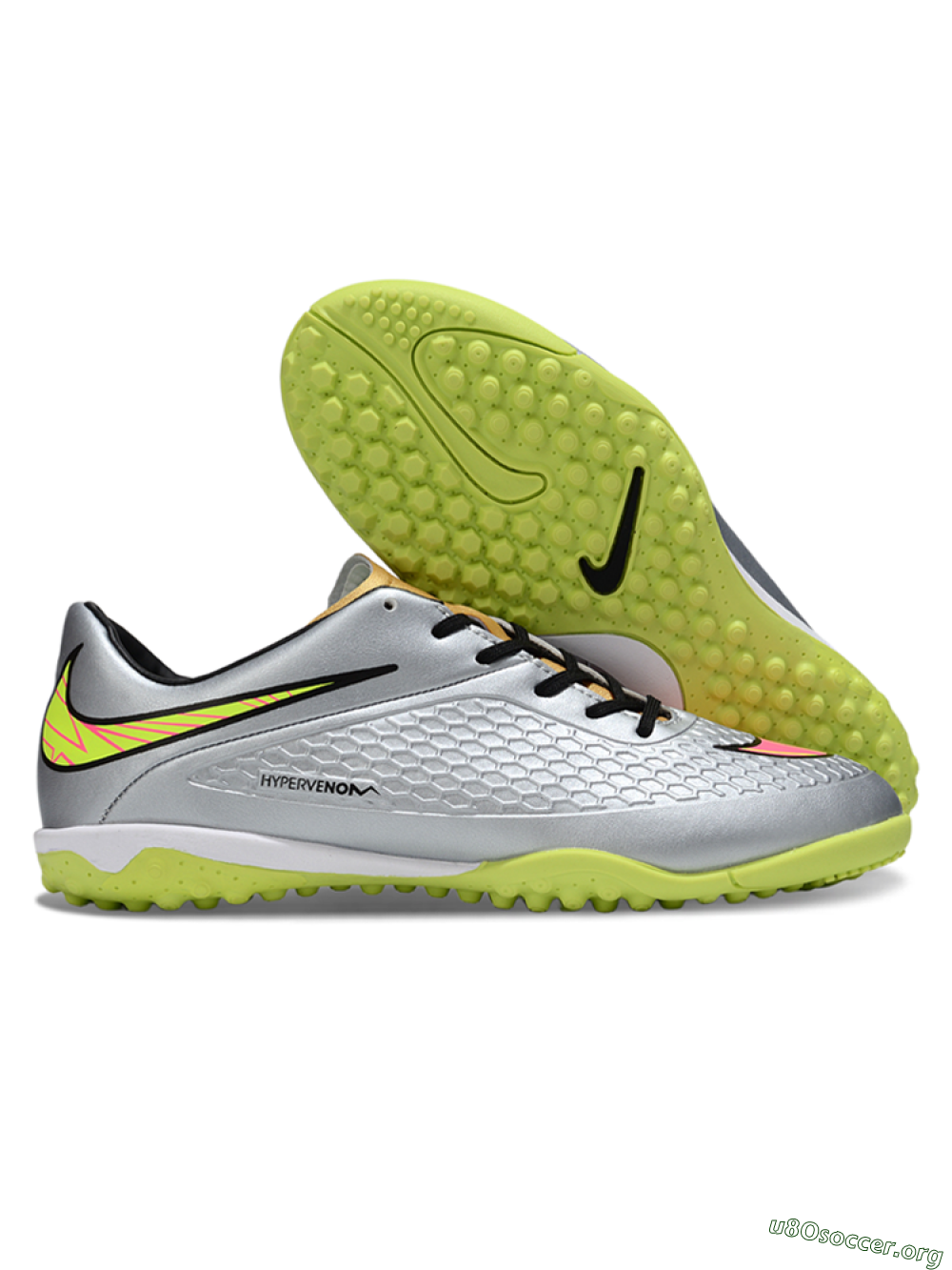 Nike Hypervenom Phantom RGN SE TF Football Shoes - Silver/Yellow/Pink 2
