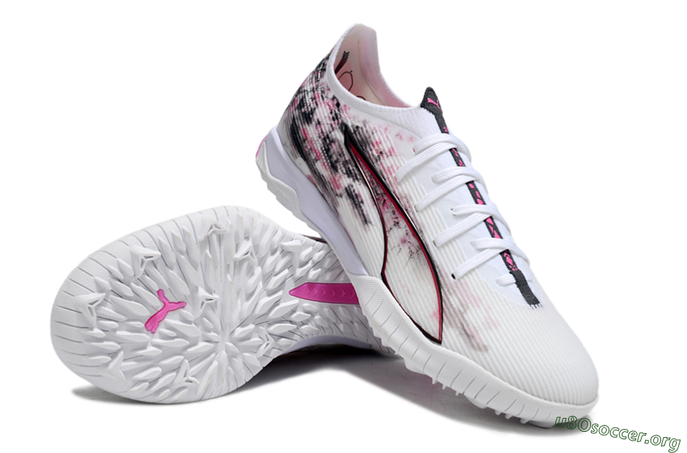 Puma Ultra 5 Ultimate TF Football Shoes - White/Black/Pink 0