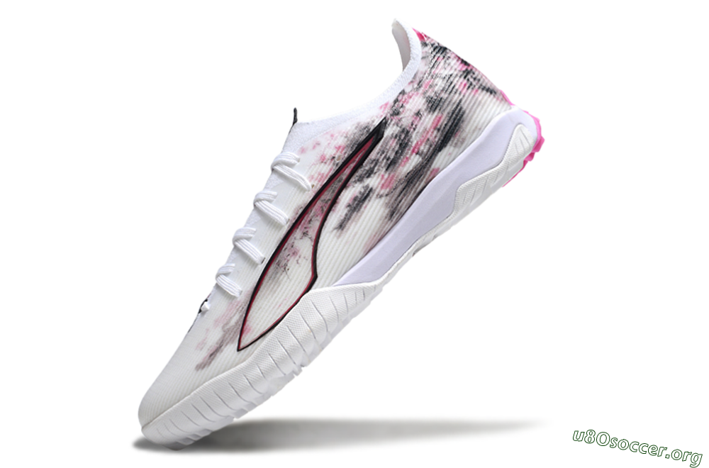 Puma Ultra 5 Ultimate TF Football Shoes - White/Black/Pink 5