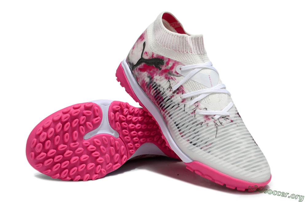 Puma Future 8 Ultimate TF Football Shoes - White/Black/Pink 0