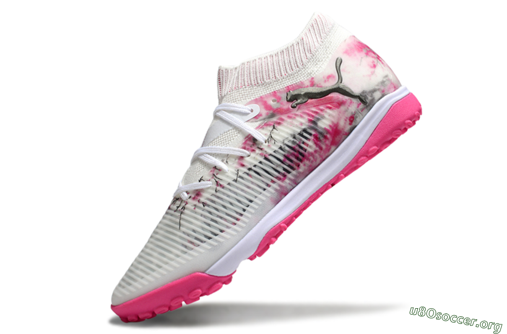 Puma Future 8 Ultimate TF Football Shoes - White/Black/Pink 5