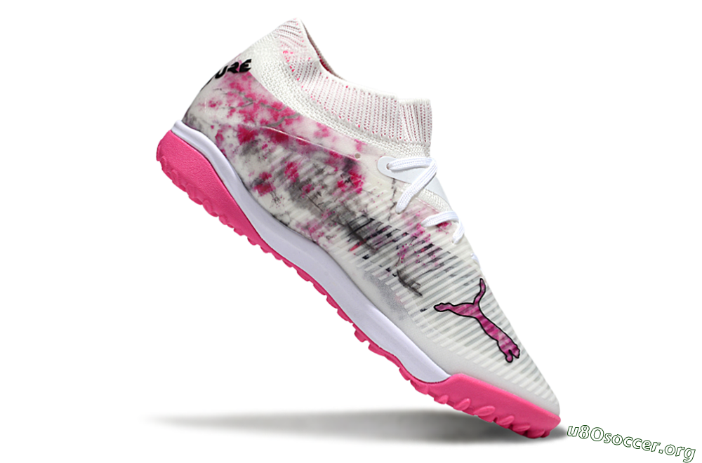 Puma Future 8 Ultimate TF Football Shoes - White/Black/Pink 4