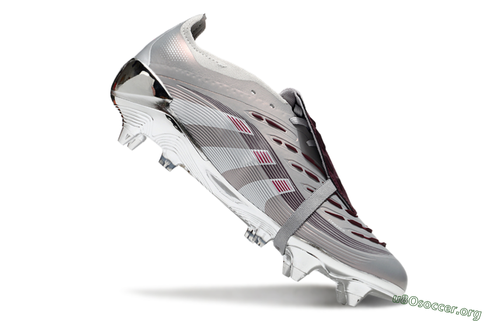 Adidas Predator 25 Elite Foldover Tongue SG Football Boots - Silver/White/Red 4